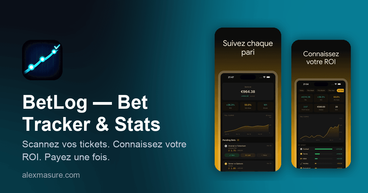 BetLog — Bet Tracker & Stats — Scannez vos tickets. Connaissez votre ROI. Payez une fois.