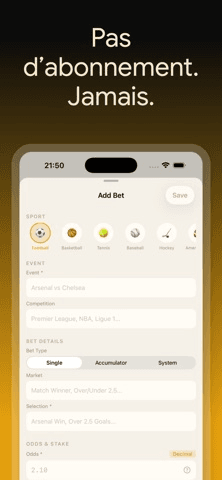BetLog — Bet Tracker & Stats — capture d'écran 6