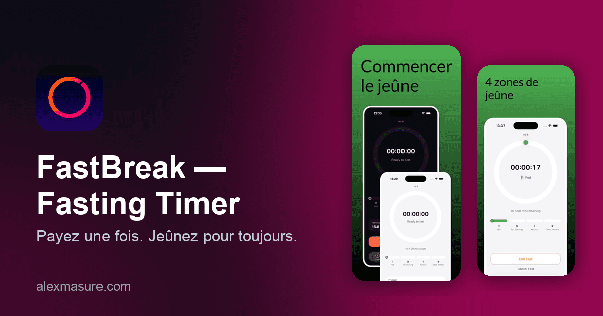 FastBreak — Fasting Timer — Payez une fois. Jeûnez pour toujours.