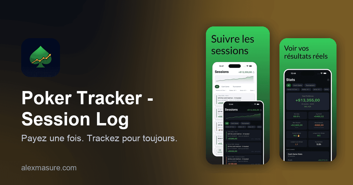 Poker Tracker - Session Log — Payez une fois. Trackez pour toujours.
