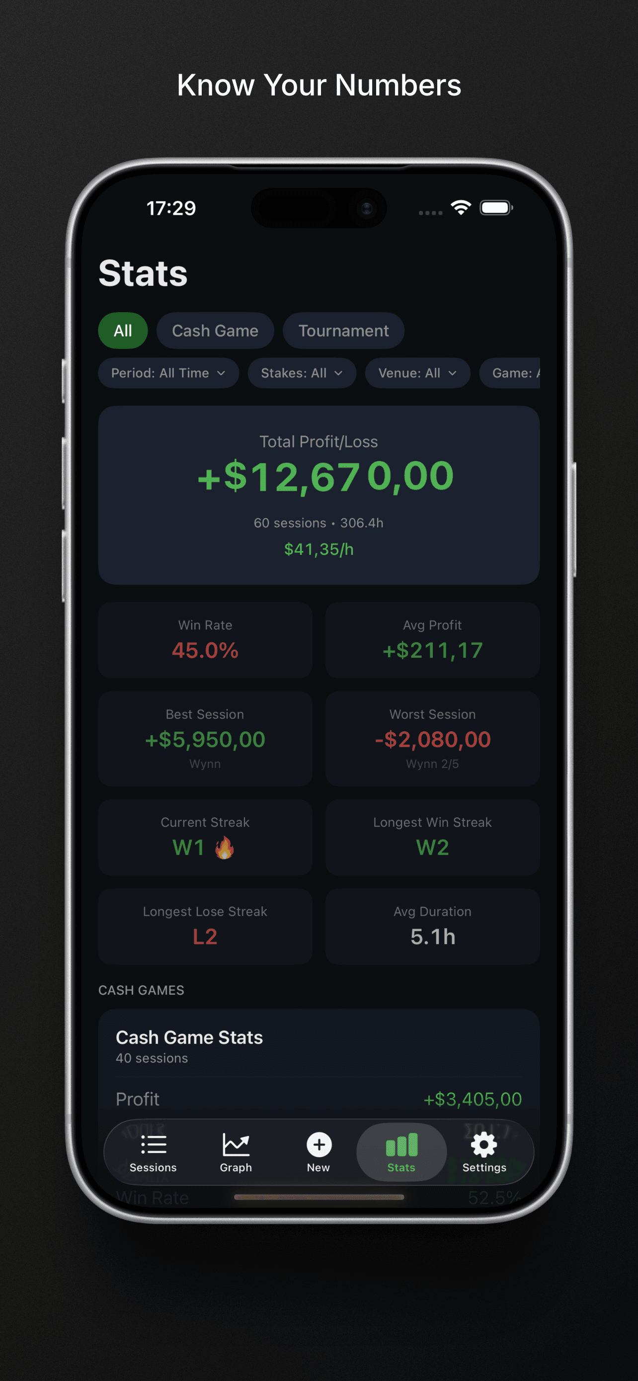 Poker Tracker - Session Log screenshot