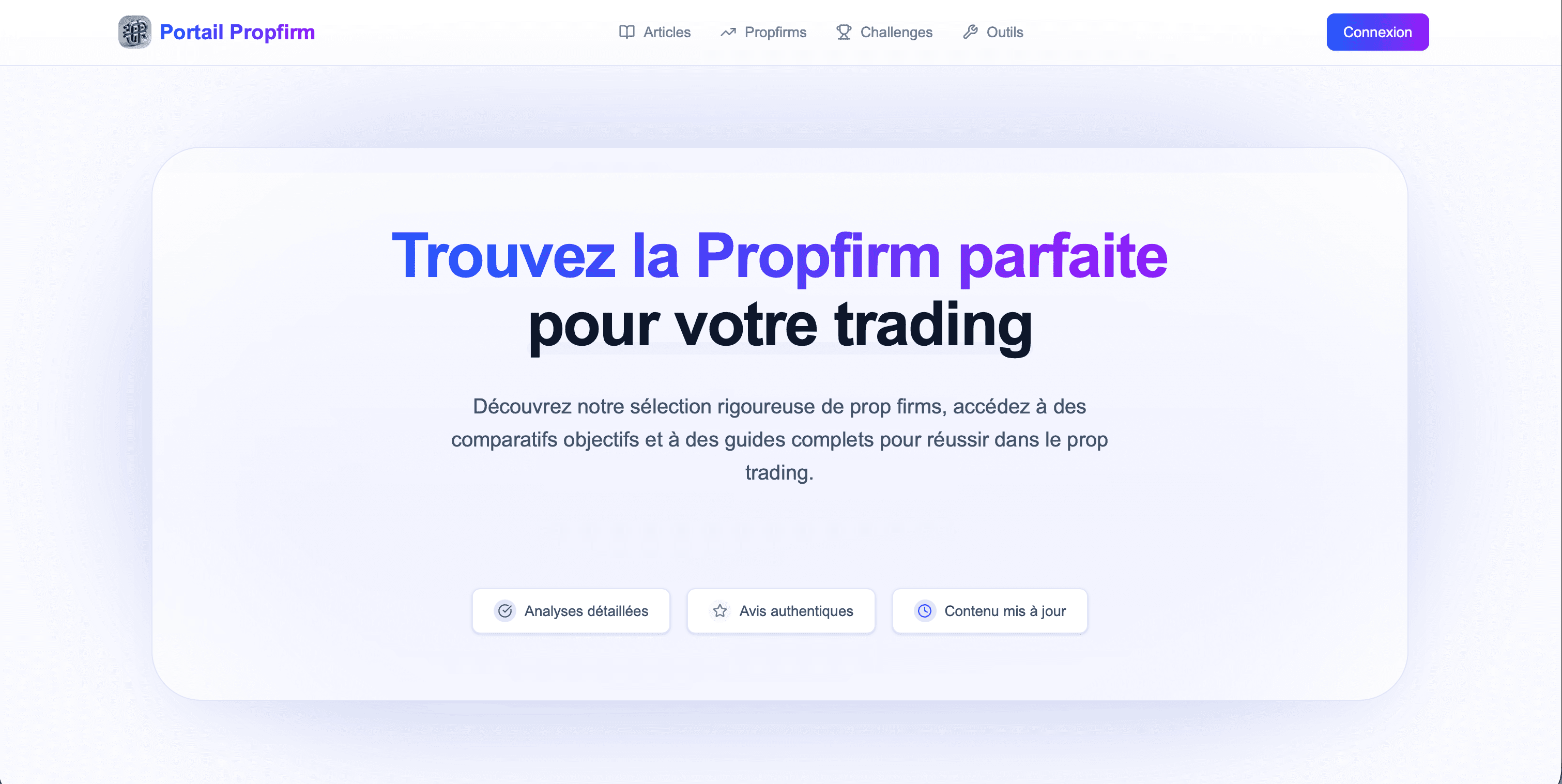 Portail PropFirm preview